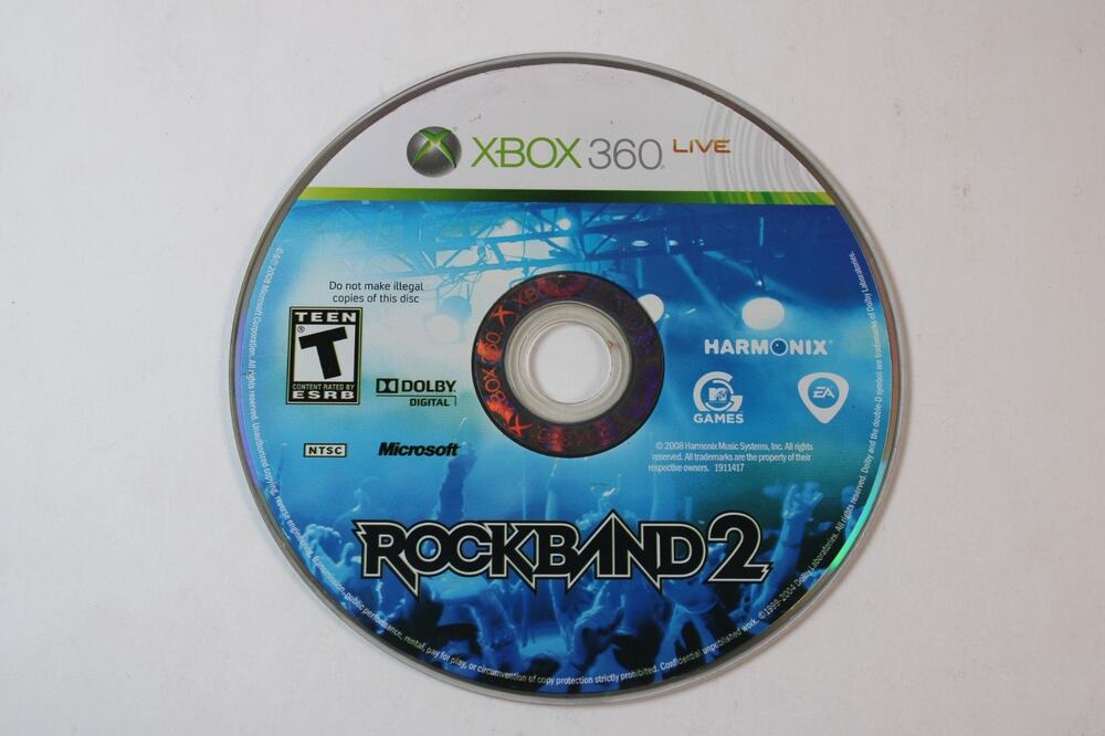 Rock Band 2 (Microsoft Xbox 360, 2008) Authentic, Game Disc Only, Tested/Works